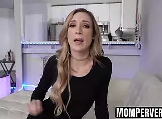 Cute stepmom pleases stepson with stepdaughter's help