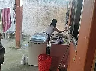 maid helps with workout after wife leaves