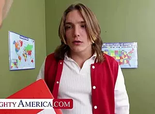 As the sex ed teacher, I give my student Spencer Scott a deepthroat exam