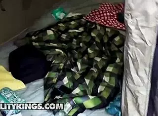 Autumn Chanel Jason Two Sluts Pitch Tent Camping FFM Group Sex Reality!