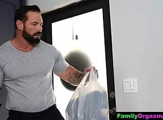 Stepson Rams Nerd Stepdaughter Beside Sleeping Mom