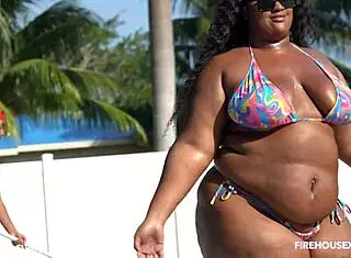 New pool boy rides monster cock lucky day