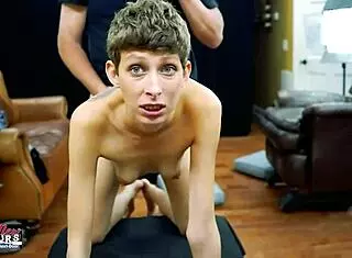 Skinny light skin lady Unity bent over for domination doggystyle and fisting scene