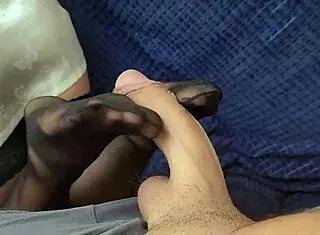 Stepmom allows stepson foot jerk