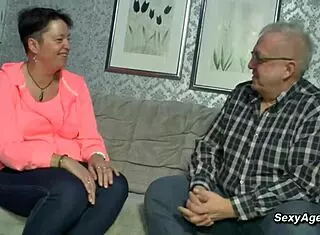 Watch This German Cougar Wife Get Passionate Blowjob Fucking on Sofa!