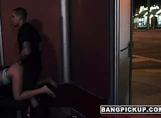 Teen Valerie White getting fucked hard on street