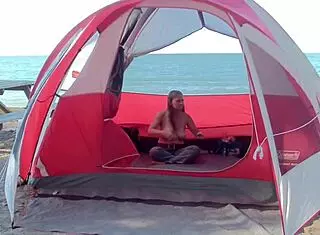 Emotional Milf Wife at Beach with Guys