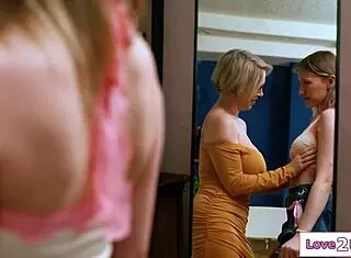 I watch stepmom lick stepdaughter's pussy.