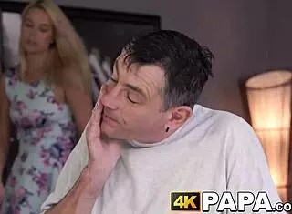 Young cheater gets rough anal thrusts from older man's big cock.