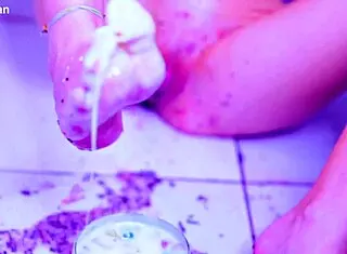 bia roman's sexy feet get messy from deepthroat