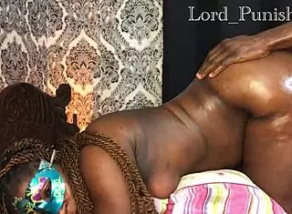 Thick ebony petite girl rides big black cock doggystyle