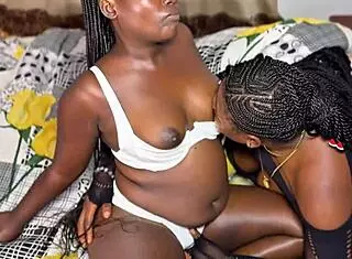 Sexy Black Lesbians Finger Fuck Each Other's Juicy Pussies