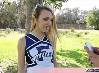 skinny cheerleader stepsis carmen succeeds in her outdoor plan with stepbro