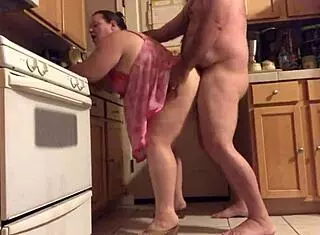 my bbw wife is in the kitchen cooking up something delicious for us to enjoy later