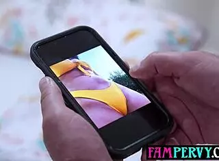 Busty BBW Teen Stepdaughter Seduces Stepdad with Blowjob After Getting Caught