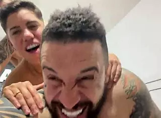 couple enjoys intimate homemade session with natural bodies