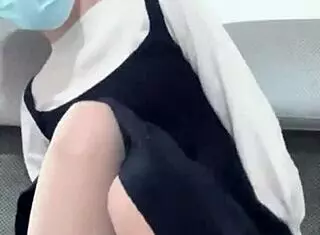 sexy asian with big pussy masturbates in stockings 😍