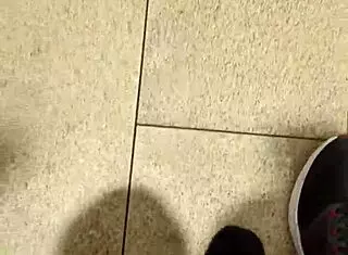 boldly getting naked and masturbating big cock in public toilet