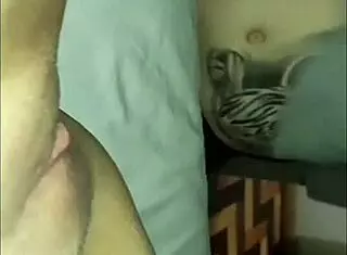 Latina with shaved pussy masturbates before creampie in reality scene.