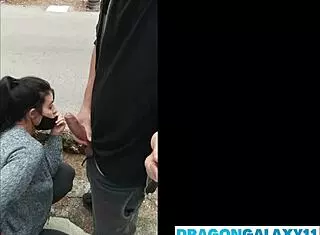 Amateur Public Hot Brunette Sucking Dick Outdoor With Sloppy Deepthroat