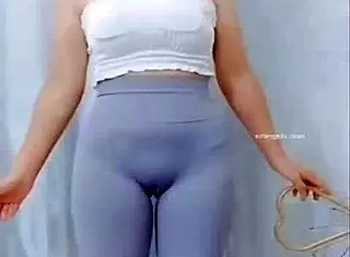 Asian Girl Dancing With Cameltoe