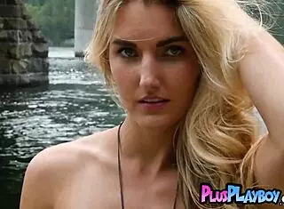 sweet blonde anna katarina poses naked outdoors