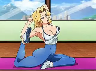 tifanny does her yoga routine