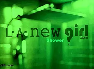 Hot teen model takes shower after photoshoot