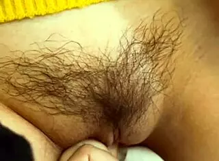 Teen loli masturbates her wet pussy in the air