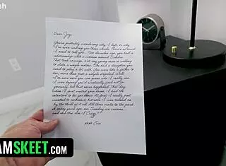 Teen babe with amazing features meets her stepdad landlord on the sofa.