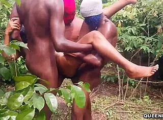 five african farmers work hard outdoors