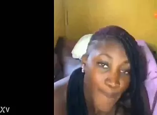 Ebony shakes her shaved pussy and big ass