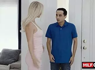 Stunning blonde with amazing big booty seduces her stepson with her big natural tits and craves his dick - slimthick vic ricky spanish