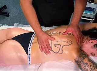 Male Masseur Make Massage For Tattoo Girl But She Wanted More And That He Give To Her.