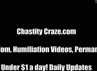 Locking you in chastity forever, slave! 😈 No more fun for you!!