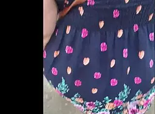 mature teacher in street upskirt humiliation, bent over for not-son. homemade outdoor encounter with big tits exposed.