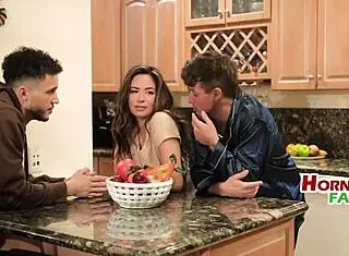 Hot Latina Stepsis Shares Threesome Passionately