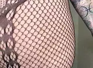 Paige In Fishnets Takes Big Black Cock Dildo