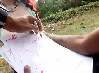 Nature boy fucks redhead in jungle.