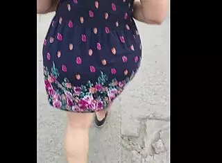 mature teacher in street upskirt humiliation, bent over for not-son. homemade outdoor encounter with big tits exposed.
