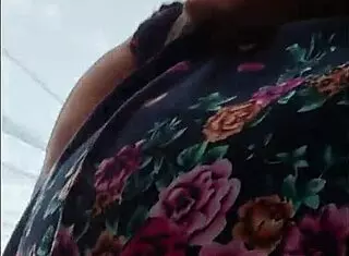 mature teacher in street upskirt humiliation, bent over for not-son. homemade outdoor encounter with big tits exposed.