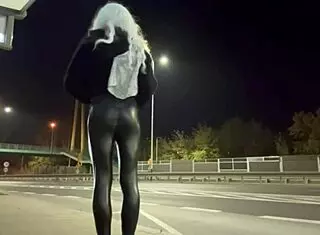 Trans Olivia Flashes on Street