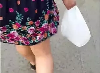 mature teacher in street upskirt humiliation, bent over for not-son. homemade outdoor encounter with big tits exposed.
