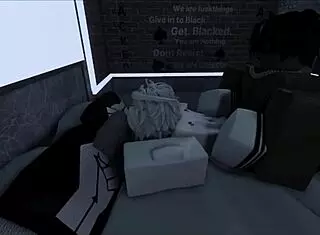 white femboy interacts with black partner politely