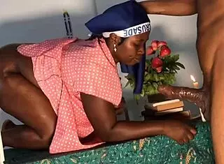 the reverend father bends her over for rough sex in his office