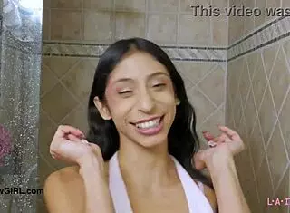 girl next-door model took a shower