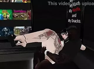 I watch this slut get hardfucked by monster black cock in IMVU, her big ass bouncing.