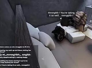 Shy roblox girl transforms into horny slut with big ass for intense sex