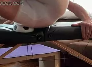 i'm stretching my groin in tight spandex shorts on the desk