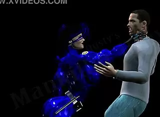 Blue Steel: The Long Arm Of The Law In Muscular 3D Cartoon Style.